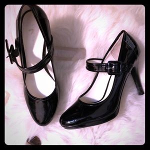Gorgeous patent leather high heel Mary Janes!